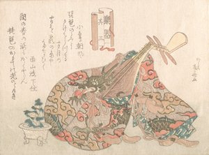 Biwa med Brocade Cover, fra serien Musical Instruments, sannsynligvis 1808., sannsynligvis 1808.