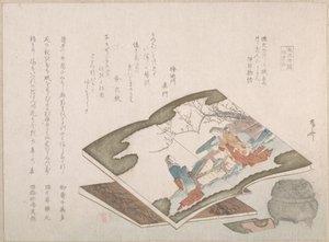 Illustrerte bøker og en røkelsesbrenner, 1800-tallet., 1800-tallet. av Shinsai
