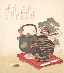 Nyttårsdekorasjoner og servise, 1800-tallet., 1800-tallet. av Shinsai