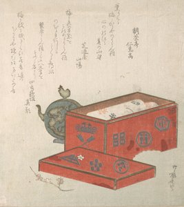 Red Lacquer Box and Water-Pot, 1800-tallet., 1800-tallet. av Shinsai