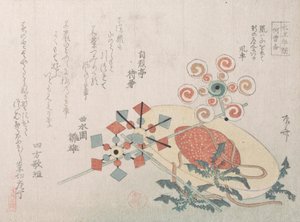 Straw Hat for Travel and Toys of Windmills, 1800-tallet., 1800-tallet. av Shinsai