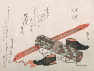 Sword, Shoes and a Scroll, som representerer den kinesiske krigeren Choryo, 1800-tallet., 1800-tallet.