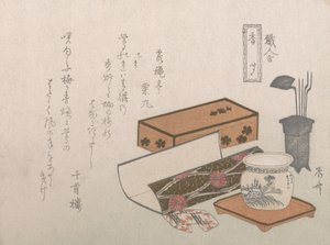 Utstyr for røkelsesseremonien, "Røkelsesmester" Kogiki, fra serien An Arra..., ca. 1810-årene.