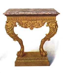 Forgylt konsollbord, 1906