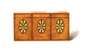 Innlagt sateng-tre Tea-Caddy, 1908. av Shirley Charles Llewellyn Slocombe