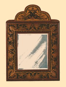 Speil med valnøttramme med innlagt marquetry, 1905