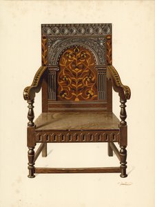 Oak Inlaid Chair, eiendom til frøken Dorothy Chune Fletcher (chromolitho)