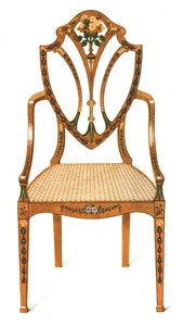 Malt stol i sateng, 1908.