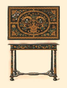 Bord innlagt med intarsia., 1905