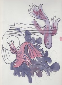 Fiskestudie, c1970. av Shirley Markham