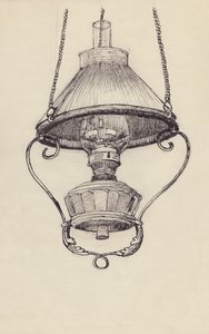 Parafinlampe, c1950. av Shirley Markham