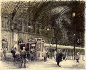 Jernbanestasjon, 1951. av Shirley Markham