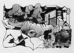 Surrealistisk studie, 1952. av Shirley Markham