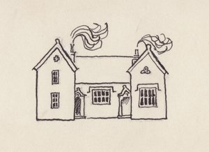 Skolehuset, Little Bedwyn, 1980-tallet. av Shirley Markham
