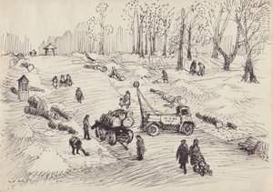 Trefelling, c1950. av Shirley Markham