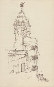 Tårn av ødelagt bygning, c1950. av Shirley Markham