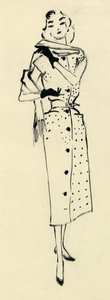 Kvinne i flekket kjole, c1950. av Shirley Markham
