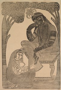 Radha stryker Krishnas føtter