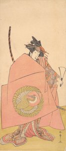 En uidentifisert skuespiller i Onna Woman Shibaraku Wait-a-Moment Act, ca. 1780. av Shunsho