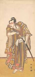 Ichikawa Danzo III som en samurai som tegner et sverd, ca. 1772.