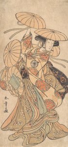 Kabuki-skuespiller Nakamura Tomijuro I i en kvinnelig danserolle, ca. 1777. av Shunsho