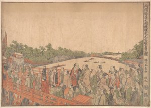 Ryogoku Kanjin Osumo sei-ten oatari hanjo no zu, ca. 1778.
