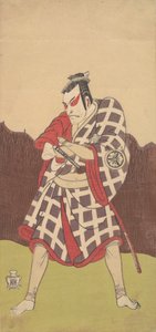 Skuespilleren Matsumoto Koshiro 3. som en mann som står med armene foldet..., sent på 1700-tallet. av Shunsho