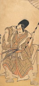 Skuespilleren Nakamura Sukegoro II som en samurai forkledd som en Shicho eller ledsager..., ca. 1778. av Shunsho