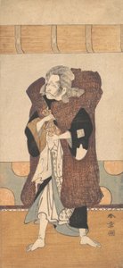 Den femte Ichikawa Danjuro som en gammel mann med langt grått hår, ca. 1773.