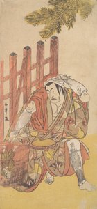 Den fjerde Matsumoto Koshiro som en fredløs ser på en Ninsogaki av tre, ca. 1779-83. av Shunsho