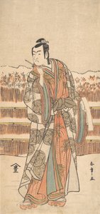 Den andre Ichikawa Monnosuke som en mann av høy rang som står i snøen, ca. 1786-87. av Shunsho