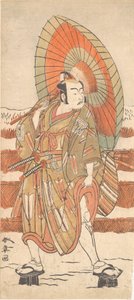 Den andre Ichikawa Yaozo som en samurai som står i snøen, sannsynligvis 1774. av Shunsho