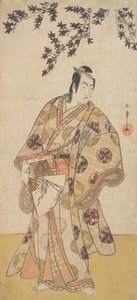 Den tredje Ichikawa Yaozo som en Daimyo som står under et lønnetre, ca. 1783. av Shunsho