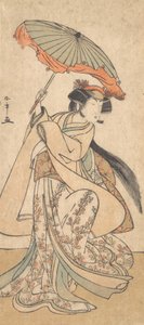 Den tredje Segawa Kikunojo as a Woman Dancing in a Shosa Act, ca. 1785 av Shunsho