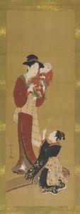 Kvinne, en baby og en ung jente, 1726-1868. av Shunsho