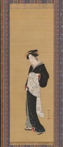 Kvinne i en svart kimono, 1783-89.