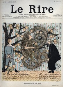 Eve and the Snake: "The Esthetics of Bob"" - Humoristisk tegning av Gyp (Sibylle Gabrielle Marie Antoinette Riquetti de Mirabeau, grevinne av Martel de Janville) (1849-1932) - "Latteren"", 25. mai
