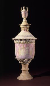 Begravelsesvase (Lebes Gamikos), ca. 250-225 f.Kr. (keramikk med maling og forgylling) av Sicilian School