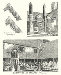 Almshus i Ewelme, Oxfordshire (gravering) av Sidney Heath