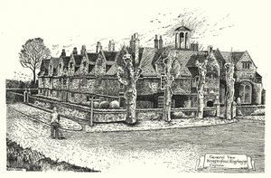 General View, Hungerford Almshouses, Corsham (gravering) av Sidney Heath