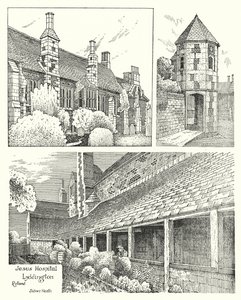 Jesus Hospital, Lyddington, Rutland (gravering) av Sidney Heath
