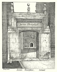 Jesus Hospital, Rothwell (gravering) av Sidney Heath