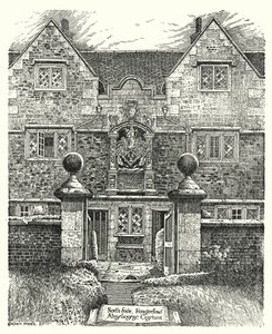 North Side, Hungerford Almshouses, Corsham (gravering) av Sidney Heath