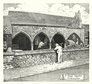 St John's Hospital, Cirencester (gravering) av Sidney Heath