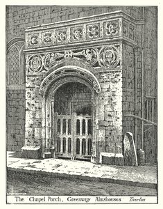 The Chapel Porch, Greenway Almshouses, Tiverton (gravering) av Sidney Heath