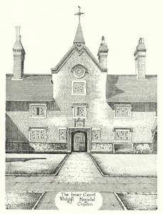 The Inner Court, Whitgift Hospital, Croydon (gravering) av Sidney Heath