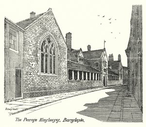 The Penrose Almshouses, Barnstaple (gravering) av Sidney Heath