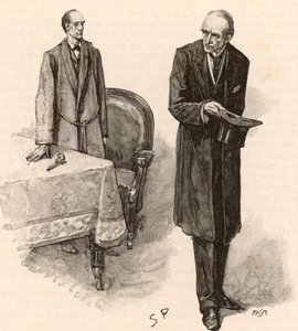 Illustrasjon for "The Adventures of Sherlock Holmes" av Sidney Paget