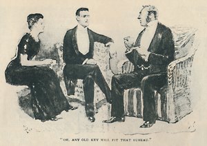 Å, hvilken som helst gammel nøkkel vil passe til det byrået, 1892 av Sidney Paget