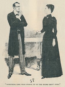 Noe som frykt sprang opp i den unge dames øyne, 1892
